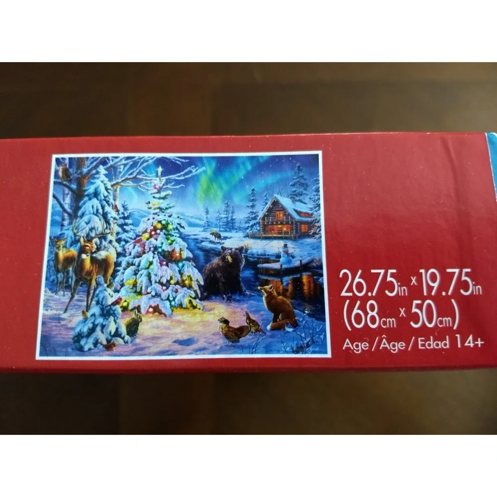Buffalo Games Jigsaw Puzzle 1000 Pc Woodland Christmas Animals Complete‎ Poster